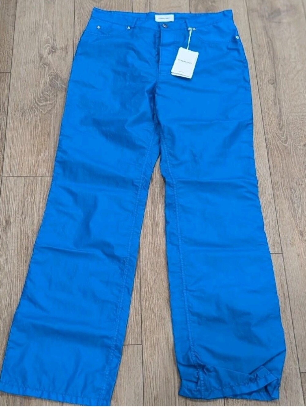 $1395 Mens Salvatore Ferragamo Garment Dyed Pants Cerulian Blue 48 US 32
